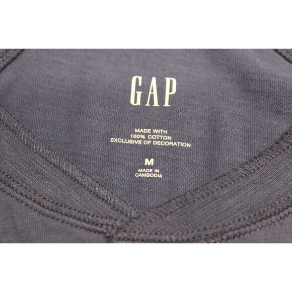 Gap men's three button long raglan sleeve blue cotton Henley M - Picture 6 of 12